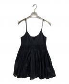 crinkle crinkle crinkleクリンクル クリンクル クリンクル）の古着「silk cotton hand pleats camisole」｜ブラック