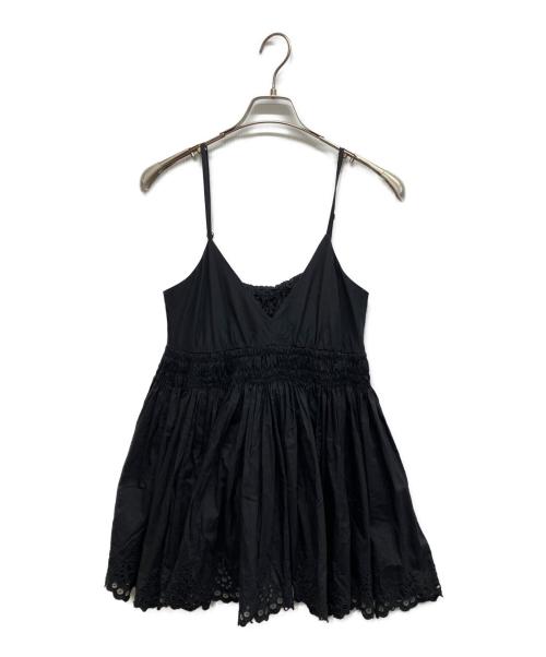 crinkle crinkle crinkle（クリンクル クリンクル クリンクル）crinkle crinkle crinkle (クリンクル クリンクル クリンクル) silk cotton hand pleats camisole ブラック サイズ:Freeの古着・服飾アイテム