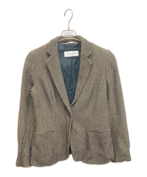 MaxMara（マックスマーラ）MaxMara (マックスマーラ) ヘリンボーン1Bテーラードジャケット ブラック サイズ:38の古着・服飾アイテム