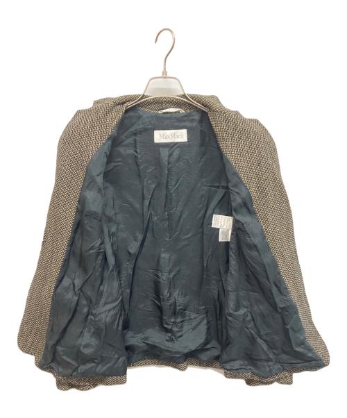 MaxMara（マックスマーラ）MaxMara (マックスマーラ) ヘリンボーン1Bテーラードジャケット ブラック サイズ:38の古着・服飾アイテム