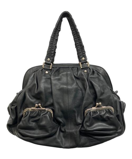 DOLCE & GABBANA（ドルチェ＆ガッバーナ）DOLCE & GABBANA (ドルチェ＆ガッバーナ) MISS CURLY　レザーハンドバッグ ブラックの古着・服飾アイテム