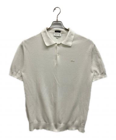80s ラコステ ニットポロシャツ 中古・古着通販】LACOSTE (ラコステ) ニットポロシャツ ホワイト
