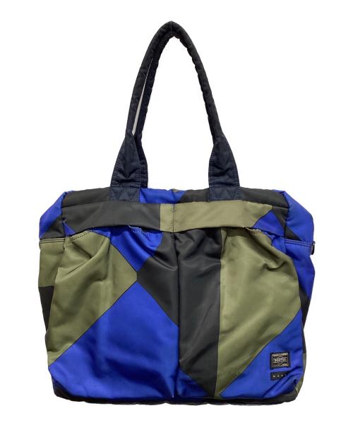 PORTER（ポーター）PORTER (ポーター) MARNI (マルニ) カラーブロックヘルメットバッグ グリーン×ネイビー サイズ:下記参照の古着・服飾アイテム