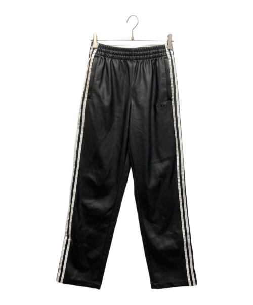 adidas Originals（アディダスオリジナル）adidas originals (アディダスオリジナル) フェイクレザー アディカラー スリーストライプス ファイヤーバード トラックスーツパンツ ブラック サイズ:Sの古着・服飾アイテム