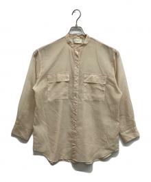 UNITED ARROWS（ユナイテッドアローズ）の古着「オーガンジーバンドカラーシャツ」｜ベージュ