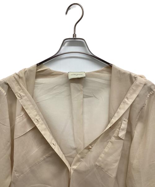 UNITED ARROWS（ユナイテッドアローズ）UNITED ARROWS (ユナイテッドアローズ) オーガンジーバンドカラーシャツ ベージュ サイズ:Freeの古着・服飾アイテム