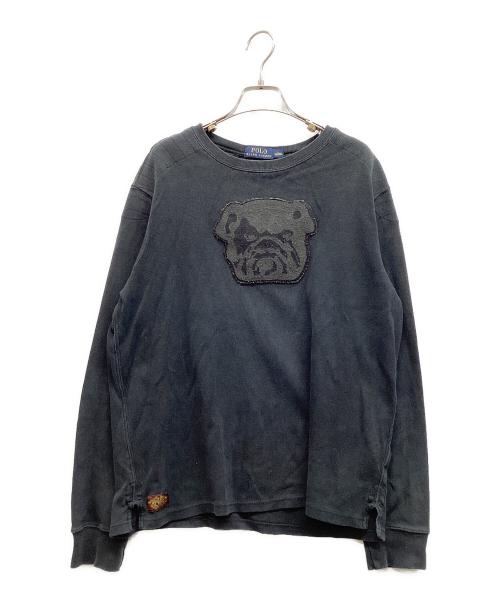 POLO RALPH LAUREN（ポロ・ラルフローレン）POLO RALPH LAUREN (ポロ・ラルフローレン) ブルドッグパッチスウェット ブラック サイズ:Lの古着・服飾アイテム