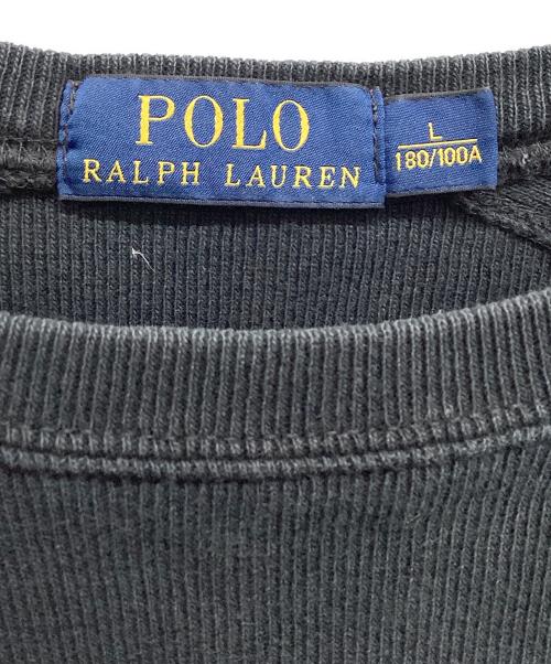 POLO RALPH LAUREN（ポロ・ラルフローレン）POLO RALPH LAUREN (ポロ・ラルフローレン) ブルドッグパッチスウェット ブラック サイズ:Lの古着・服飾アイテム