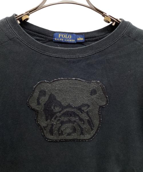 POLO RALPH LAUREN（ポロ・ラルフローレン）POLO RALPH LAUREN (ポロ・ラルフローレン) ブルドッグパッチスウェット ブラック サイズ:Lの古着・服飾アイテム