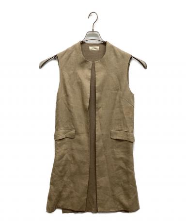 DES PRÉS　デプレ　麻 リネン　ファブリックコンビ ロングジレ　ベスト 中古・古着通販】DES PRES (デ プレ) リネンファブリックコンビ