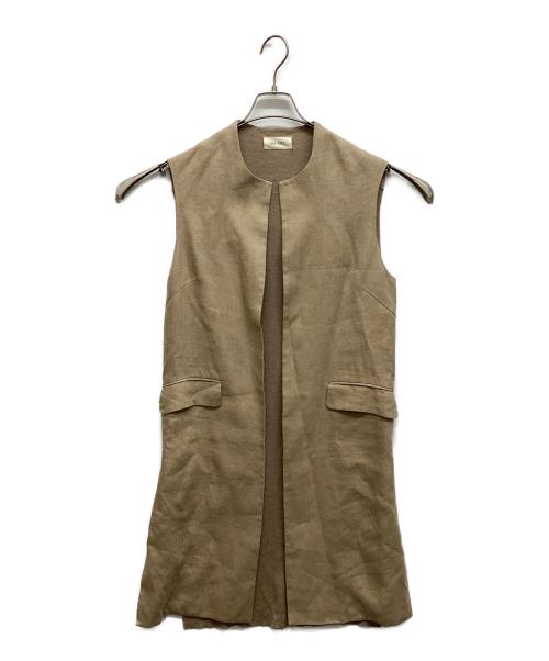 DES PRES（デ プレ）DES PRES (デ プレ) リネンファブリックコンビ ロングジレ ベージュ サイズ:Freeの古着・服飾アイテム