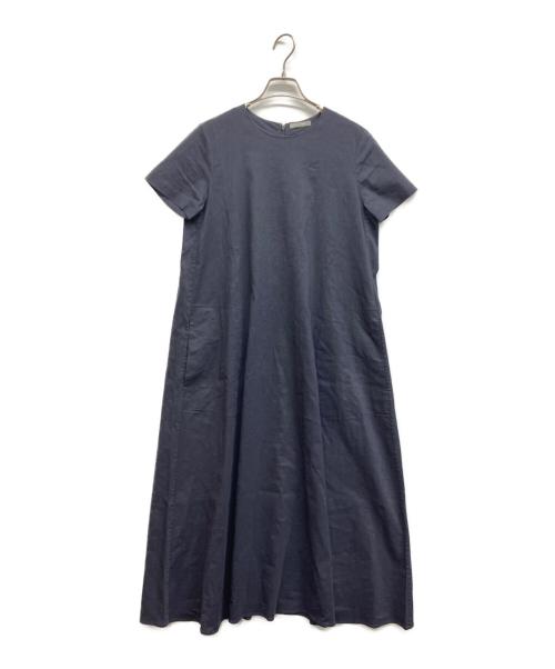 theory luxe（セオリーリュクス）theory luxe (セオリーリュクス) ECO CRUNCH WASHリネン混ワンピース ネイビー サイズ:38の古着・服飾アイテム