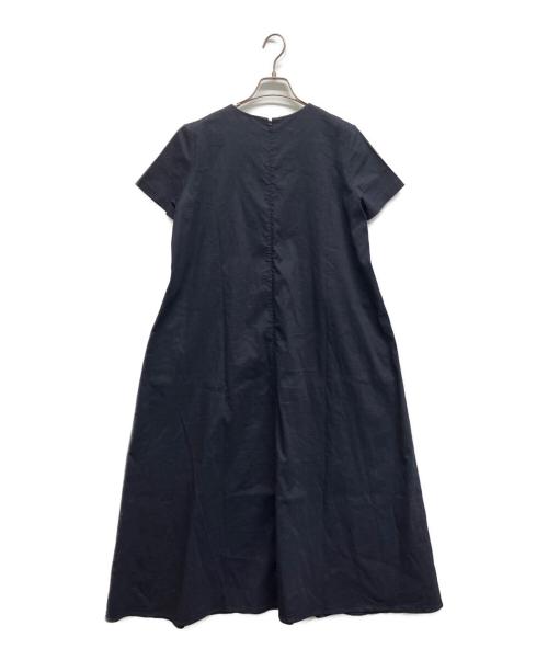 theory luxe（セオリーリュクス）theory luxe (セオリーリュクス) ECO CRUNCH WASHリネン混ワンピース ネイビー サイズ:38の古着・服飾アイテム