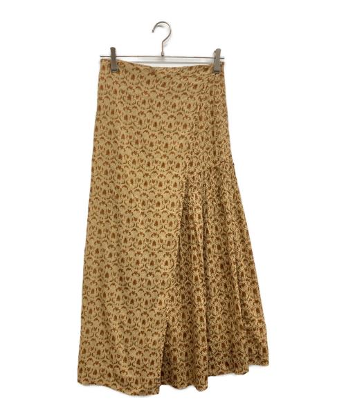 DRIES VAN NOTEN（ドリスヴァンノッテン）DRIES VAN NOTEN (ドリスヴァンノッテン) 総柄ラップスカート ベージュ サイズ:36の古着・服飾アイテム