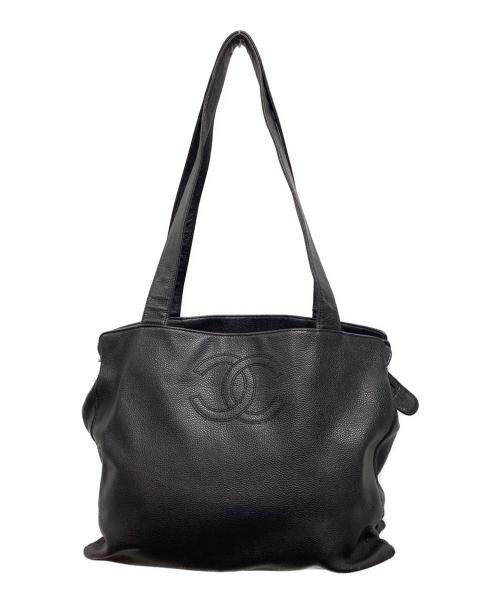 CHANEL（シャネル）CHANEL (シャネル) ココマーク カーフレザートートバッグ ブラックの古着・服飾アイテム