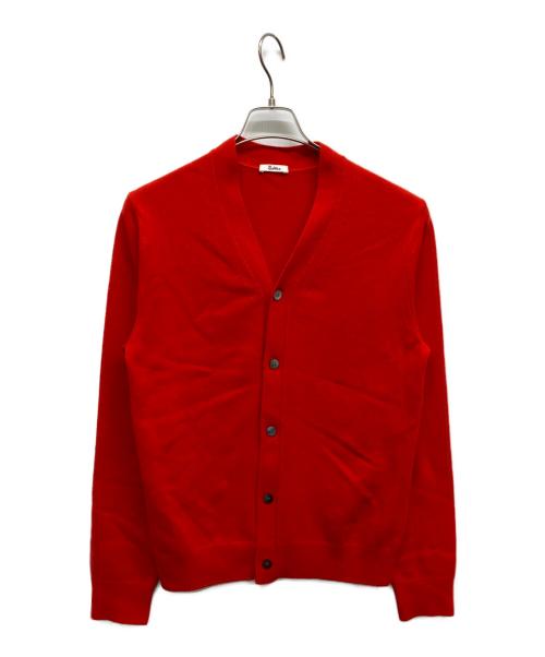 edition（エディション）Edition (エディション) エクストラファインウール Vネックカーディガン レッド サイズ:Sの古着・服飾アイテム