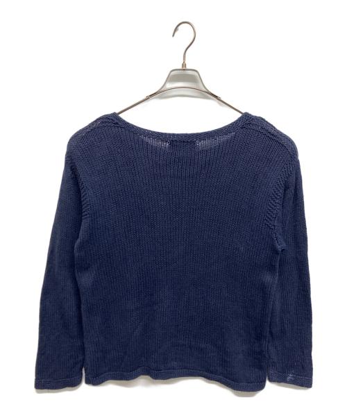 RALPH LAUREN COUNTRY（ラルフローレンカントリー）RALPH LAUREN COUNTRY (ラルフローレンカントリー) コットンニット ネイビー サイズ:Mの古着・服飾アイテム