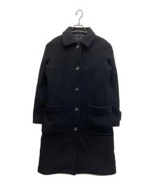 MARGARET HOWELL（マーガレットハウエル）の古着「カシミヤ混コート」｜ブラック