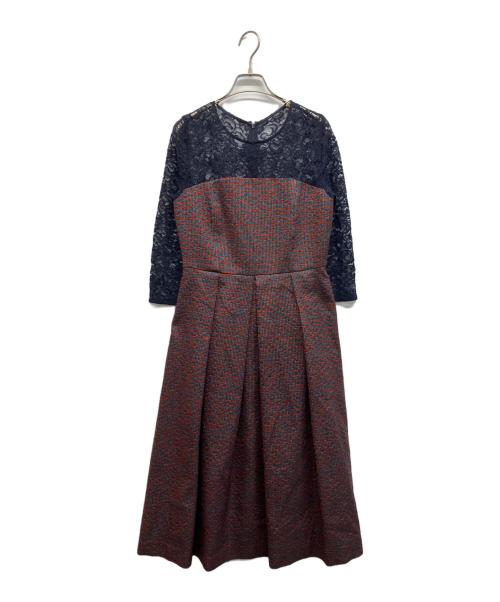 GRACE CONTINENTAL（（グレースコンチネンタル）GRACE CONTINENTAL (（グレースコンチネンタル) ジャガードワンピース ネイビー サイズ:38の古着・服飾アイテム