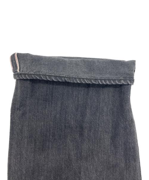 KURO（クロ）KURO (クロ) 変形デニムパンツ ブラック サイズ:26の古着・服飾アイテム