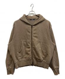JOURNAL STANDARD（ジャーナルスタンダード）の古着「ラウンド スリーブ アシッド ジップ パーカー」｜ブラウン