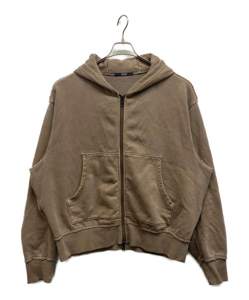 JOURNAL STANDARD（ジャーナルスタンダード）JOURNAL STANDARD (ジャーナルスタンダード) ラウンド スリーブ アシッド ジップ パーカー ブラウン サイズ:Lの古着・服飾アイテム