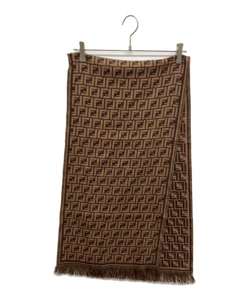 FENDI（フェンディ）FENDI (フェンディ) ズッカ柄ウールストール ブラウン サイズ:下記参照の古着・服飾アイテム