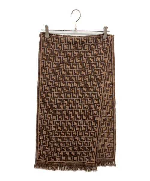 FENDI（フェンディ）FENDI (フェンディ) ズッカ柄ウールストール ブラウン サイズ:下記参照の古着・服飾アイテム