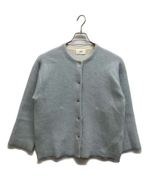 SHIPS（シップス）SHIPS (シップス) フォックス ブレンド ノーカラー ニット コート ブルー サイズ:Freeの古着・服飾アイテム