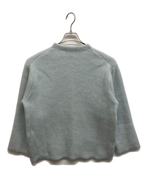SHIPS（シップス）SHIPS (シップス) フォックス ブレンド ノーカラー ニット コート ブルー サイズ:Freeの古着・服飾アイテム