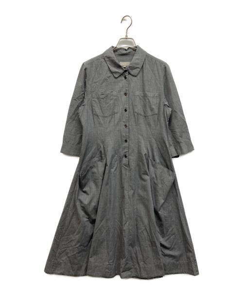 MARGARET HOWELL（マーガレットハウエル）MARGARET HOWELL (マーガレットハウエル) フレアシャツワンピース グレー サイズ:Mの古着・服飾アイテム