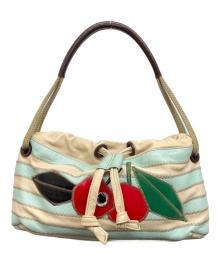 SONIA RYKIEL（ソニア リキエル）の古着「パッチワークレザーハンドバッグ」｜ベージュ