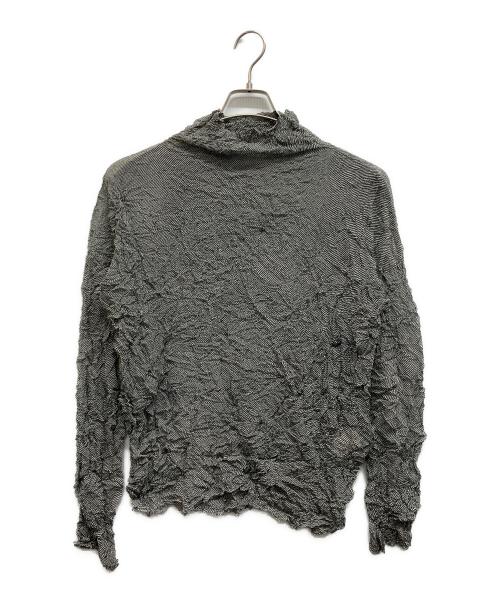 ISSEY MIYAKE PERMANENTE（イッセイミヤケ ペルマネンテ）ISSEY MIYAKE PERMANENTE (イッセイミヤケ ペルマネンテ) シワ加工ハイネックカットソー ブラック サイズ:2の古着・服飾アイテム