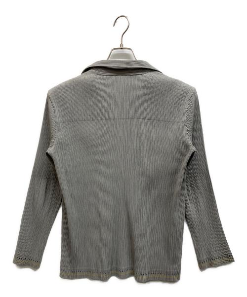 ISSEY MIYAKE（イッセイミヤケ）ISSEY MIYAKE (イッセイミヤケ) プリーツ3Bテーラードジャケット グリーン サイズ:Mの古着・服飾アイテム