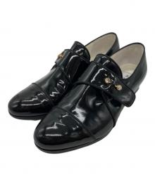 LANVIN en Bleu（ランバンオンブルー）の古着「ビジューモチーフストレートチップシューズ」｜ブラック