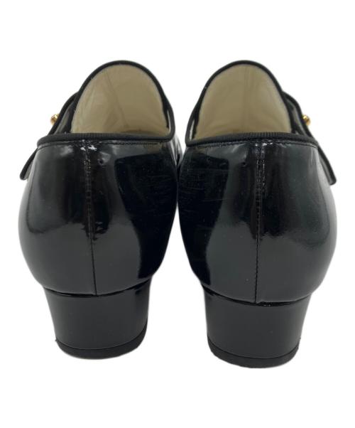 LANVIN en Bleu（ランバンオンブルー）LANVIN en Bleu (ランバンオンブルー) ビジューモチーフストレートチップシューズ ブラック サイズ:23cmの古着・服飾アイテム