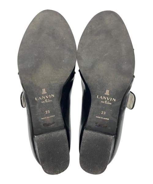 LANVIN en Bleu（ランバンオンブルー）LANVIN en Bleu (ランバンオンブルー) ビジューモチーフストレートチップシューズ ブラック サイズ:23cmの古着・服飾アイテム