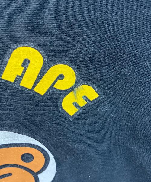 A BATHING APE（アベイシングエイプ）A BATHING APE (アベイシングエイプ) baby miloプリントプルオーバーパーカー ブラック サイズ:XLの古着・服飾アイテム