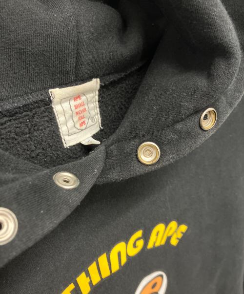 A BATHING APE（アベイシングエイプ）A BATHING APE (アベイシングエイプ) baby miloプリントプルオーバーパーカー ブラック サイズ:XLの古着・服飾アイテム