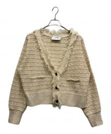THREE DOTS（スリードッツ）の古着「Tweedy stitch cardigan」｜ベージュ