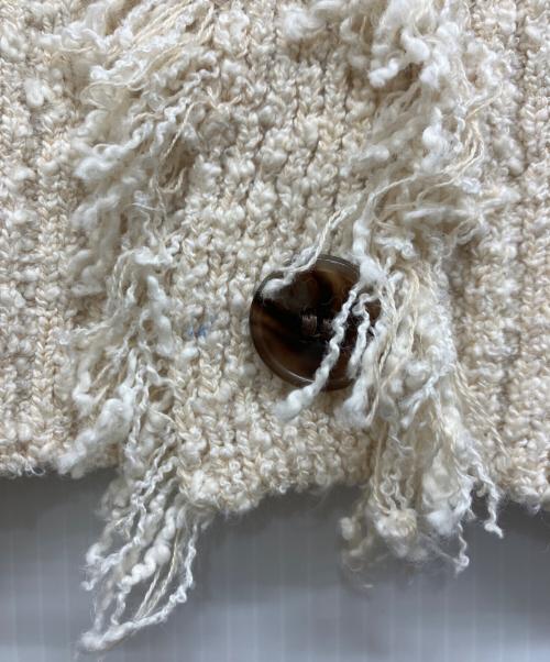 THREE DOTS（スリードッツ）THREE DOTS (スリードッツ) Tweedy stitch cardigan ベージュ サイズ:ｓの古着・服飾アイテム
