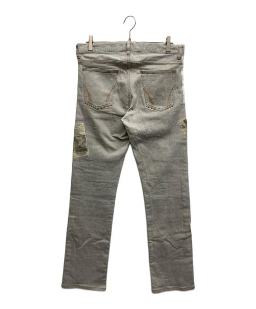 KATHARINE HAMNETT（キャサリンハムネット）KATHARINE HAMNETT (キャサリンハムネット) ニュースペーパー デニムパンツ グレー サイズ:Lの古着・服飾アイテム