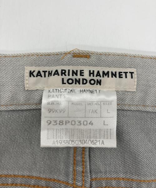 KATHARINE HAMNETT（キャサリンハムネット）KATHARINE HAMNETT (キャサリンハムネット) ニュースペーパー デニムパンツ グレー サイズ:Lの古着・服飾アイテム