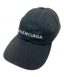 BALENCIAGA（バレンシアガ）の古着「ロゴ刺繍ベースボールキャップ」｜ブラック