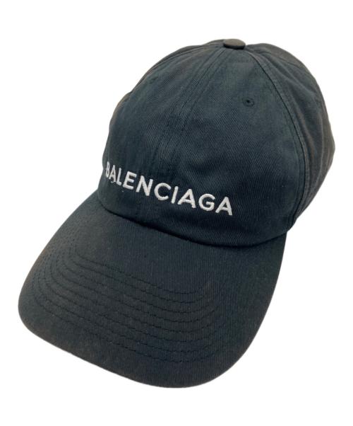 BALENCIAGA（バレンシアガ）BALENCIAGA (バレンシアガ) ロゴ刺繍ベースボールキャップ ブラックの古着・服飾アイテム