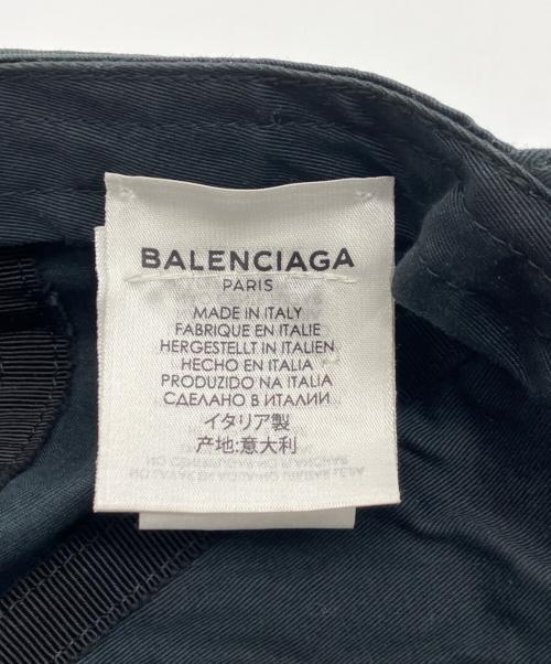 BALENCIAGA（バレンシアガ）BALENCIAGA (バレンシアガ) ロゴ刺繍ベースボールキャップ ブラックの古着・服飾アイテム