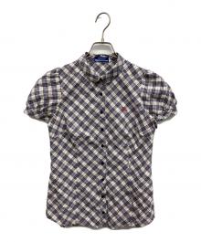 BURBERRY BLUE LABEL（バーバリー ブルー レーベル）の古着「BURBERRY BLUE LABEL パワースリーブチェックシャツ」｜グレー×ブルー