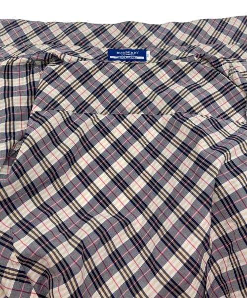BURBERRY BLUE LABEL（バーバリー ブルー レーベル）BURBERRY BLUE LABEL (バーバリー ブルー レーベル) BURBERRY BLUE LABEL パワースリーブチェックシャツ グレー×ブルー サイズ:38の古着・服飾アイテム