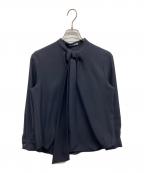 theory luxeセオリーリュクス）の古着「theory luxe MARVINE LILEN ボウタイブラウス」｜ネイビー