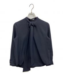 theory luxe（セオリーリュクス）の古着「theory luxe MARVINE LILEN ボウタイブラウス」｜ネイビー